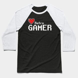 8 Bit Old School Gamer 16 Bit Gaming Retro Vintage Baseball T-Shirt